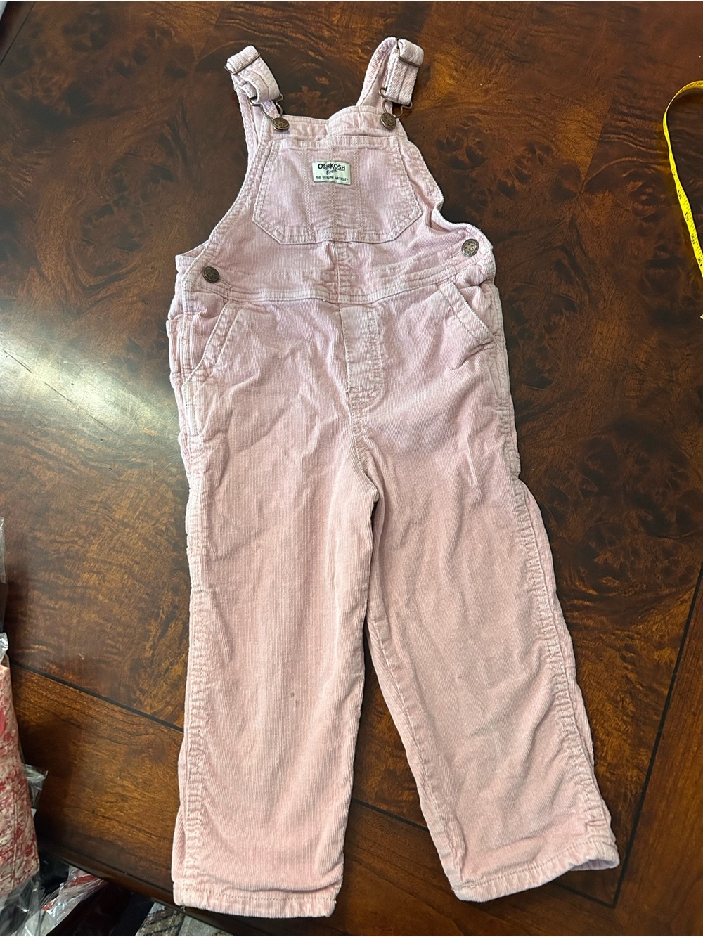Oshkosh BGosh Pink Corduroy Overalls Bibs Toddler Girl Sz 4T Fully Lined Vestbak